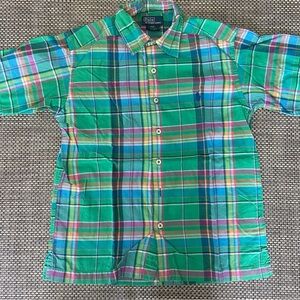 Polo by Ralph Lauren Size 8 Colorful Madras Plaid Boy’s Short Sleeve Shirt
